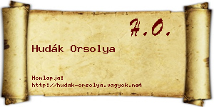 Hudák Orsolya névjegykártya